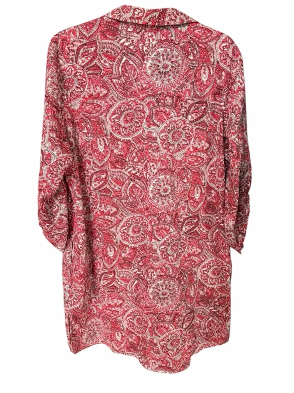 Talbots Pink & White Paisley Button-Front Cover Up